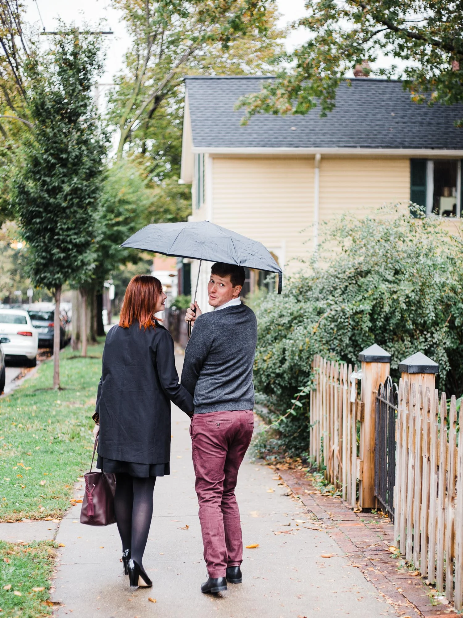 Rainy Day Ohio City Engagement Photos by Cleveland Wedding Photographer Matt Erickson Photography