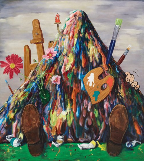 “Untitled (paint pile)” by Leo Coyte Oil on canvas. 2014 Finalist, Sulman Prize