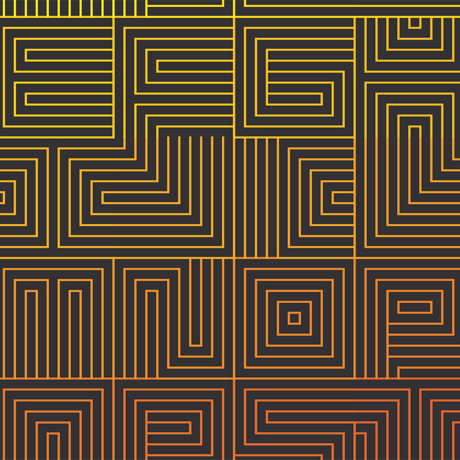 Crop of Dave Foster's print "MA-ZE".