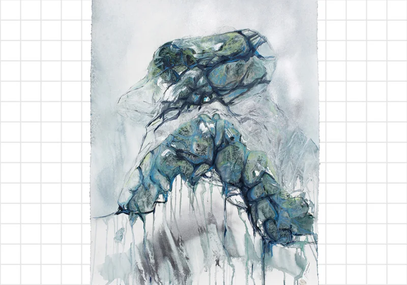 Joy Engelman "That point of resolution" Mixed media on Stonehenge 56x76cm