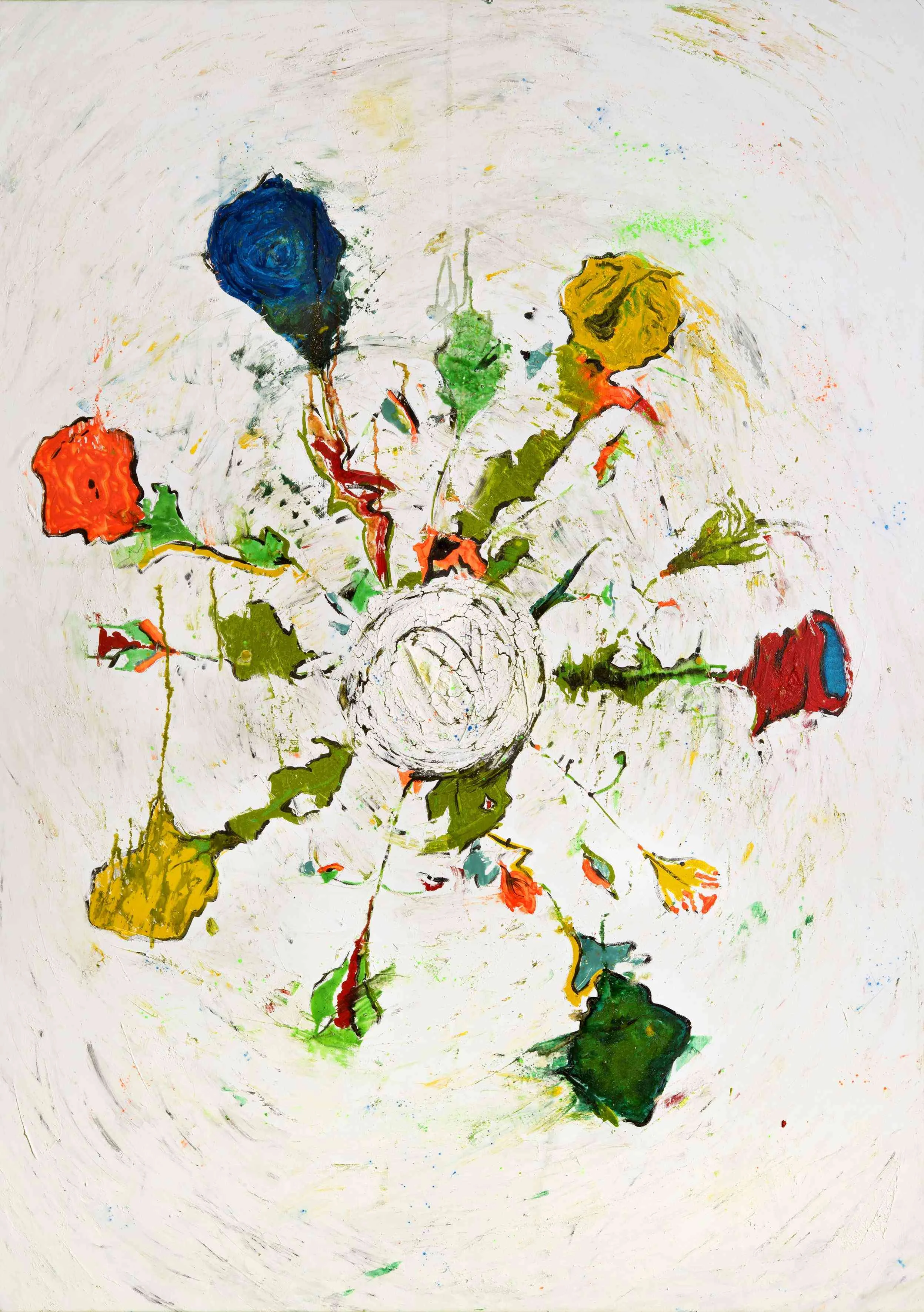 JiGen #21, oil & pigments & marble powder on canvas, 114x162 cm