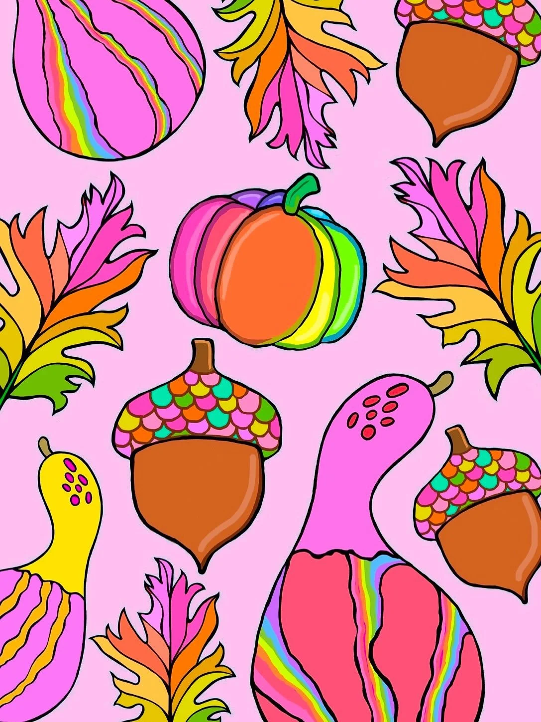 Rainbow leaves, glowing gourds, and acorns dressed for the party! Who says fall can&rsquo;t sparkle with every color? 🌈💖🍁🎃✨

#RainbowFall #AutumnColors #FallVibes #ColorfulAutumn #FallMagic #CozySeason #ColorStory #JoyInColor #RainbowEnergy #Colo
