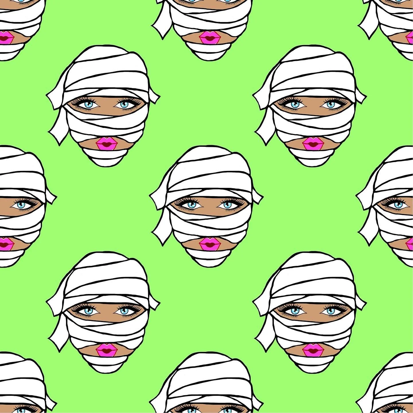 Haunting in style 💋💫 Who says mummies can&rsquo;t wear lipstick? 

#PrettyScary #GlamGhoul #KatieConleyArt #ColorfulHalloween #PastelSpookySeason #MummyChic #WrappedInStyle #GlamourGhoul #PinkAndPlayful #PopArtVibes #BrightAndBoo #ColorCrush #Femin