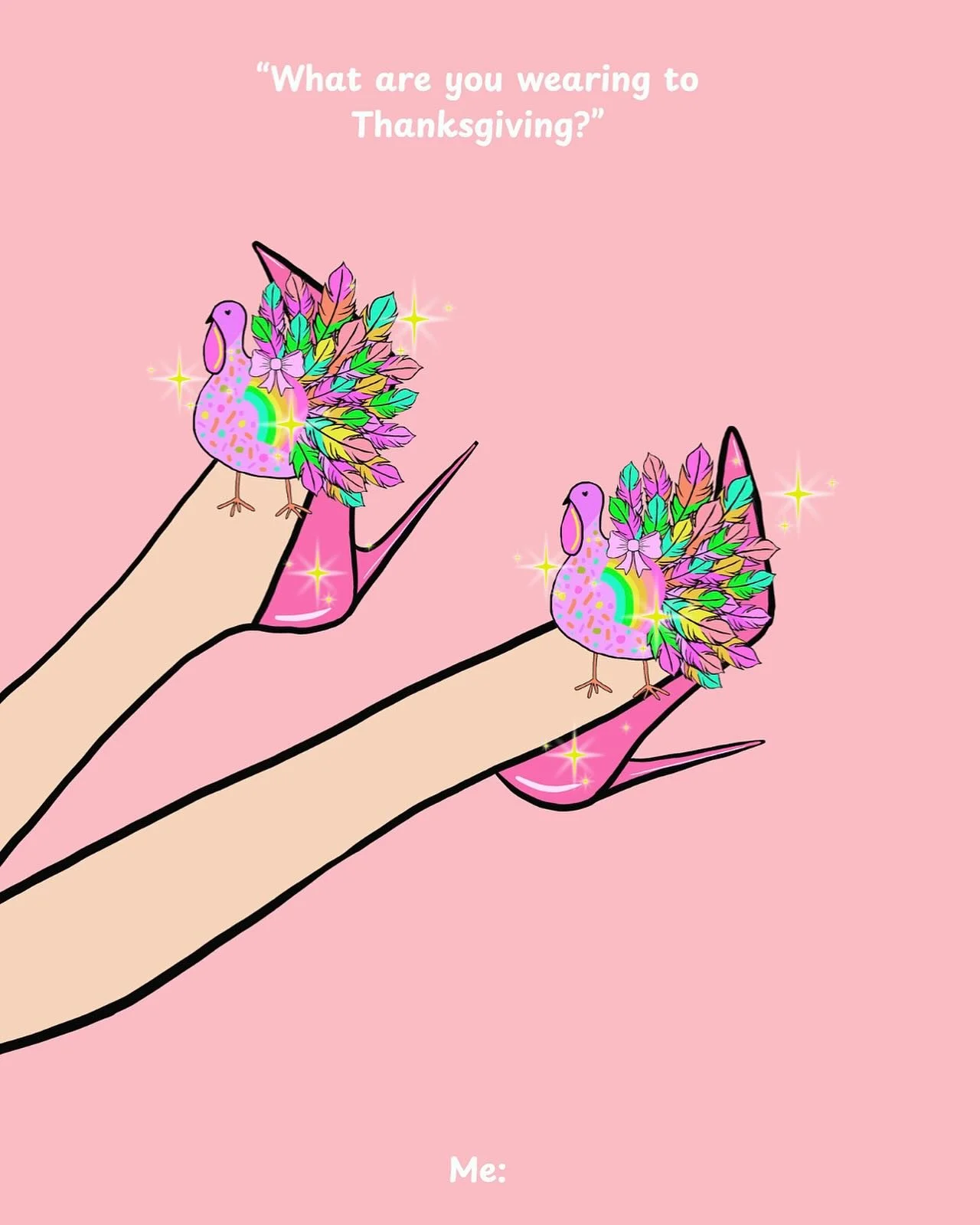 Showing up to the feast serving looks AND stuffing🦃✨👠

#ThanksgivingStyle
#ThanksgivingOutfit
#HolidayGlam
#HolidayStyle
#WhatIWore
#FestiveFashion
#AspiringSnowBunnyEnergy
#ColorfulStyle
#RainbowFashion
#KatieConleyArt
#ColorIntentionConnection
#A