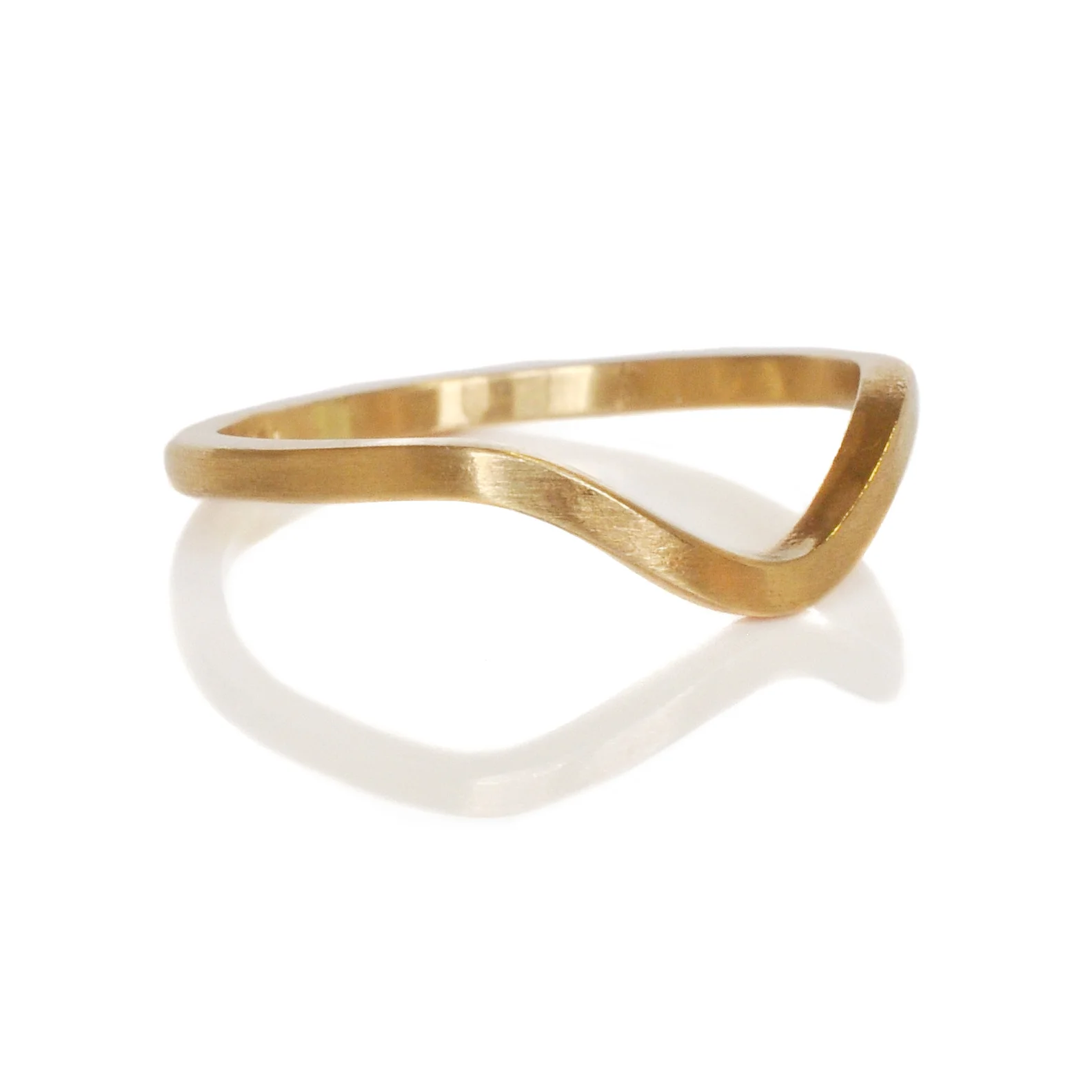 14k yellow gold arch band stacking ring alternative bridal commitment engagement wedding band reycled metal ec design modern minimal minneapolis minnesota custom jewelry
