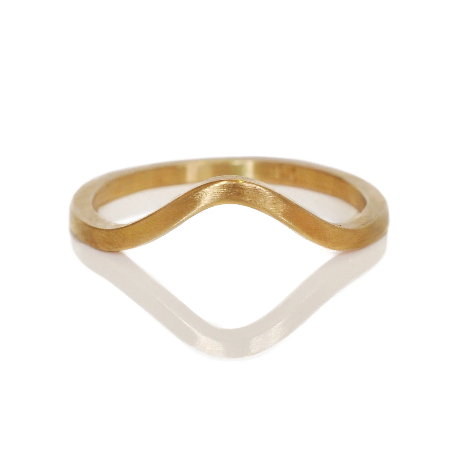 14k yellow gold arch band stacking ring alternative bridal commitment engagement wedding band reycled metal ec design modern minimal minneapolis minnesota custom jewelry