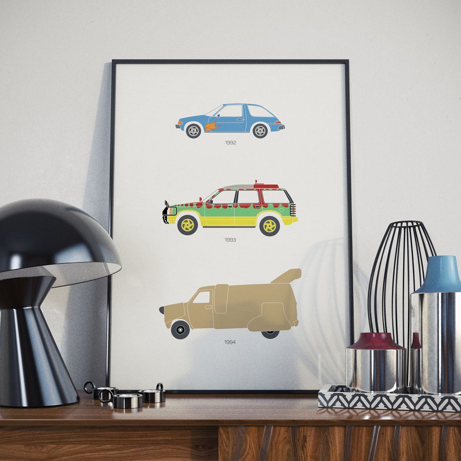 90's Moive Car Print Black Lamp Lifestyle - Rear View Prints.jpg