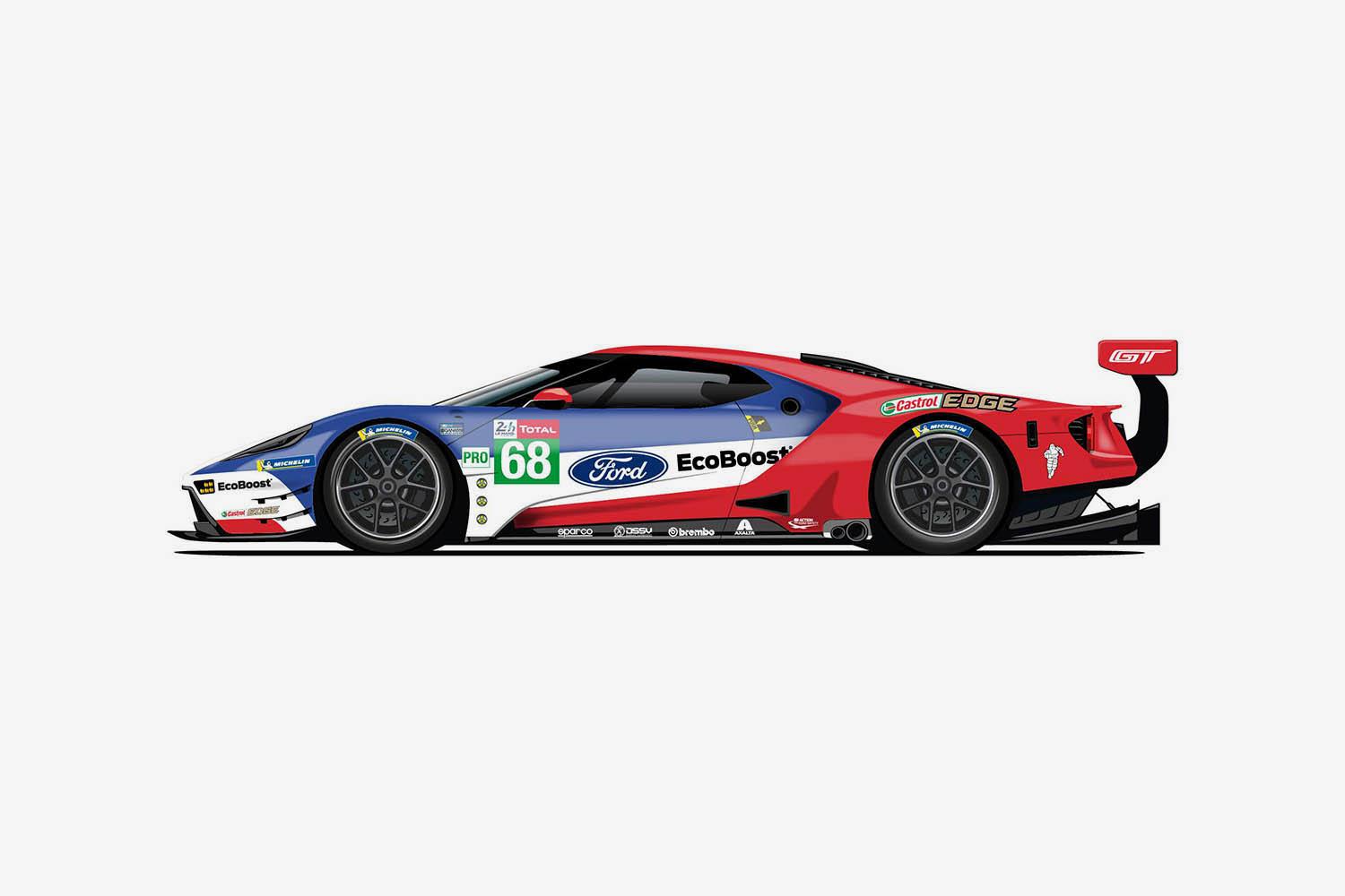 The 68 Ford GT is Fords most recent Le Mans winner.jpg