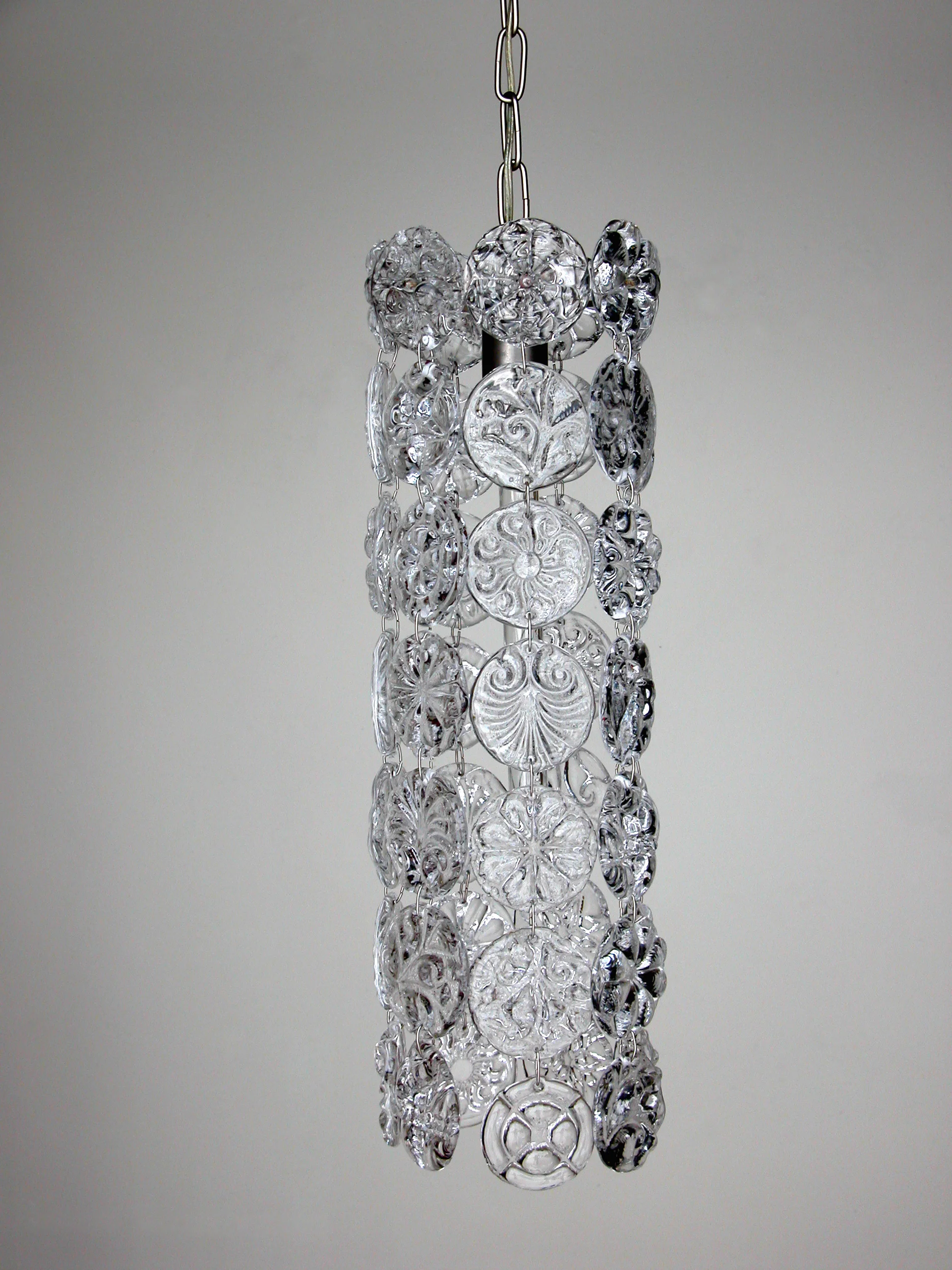 Round Pressed Glass Chandelier