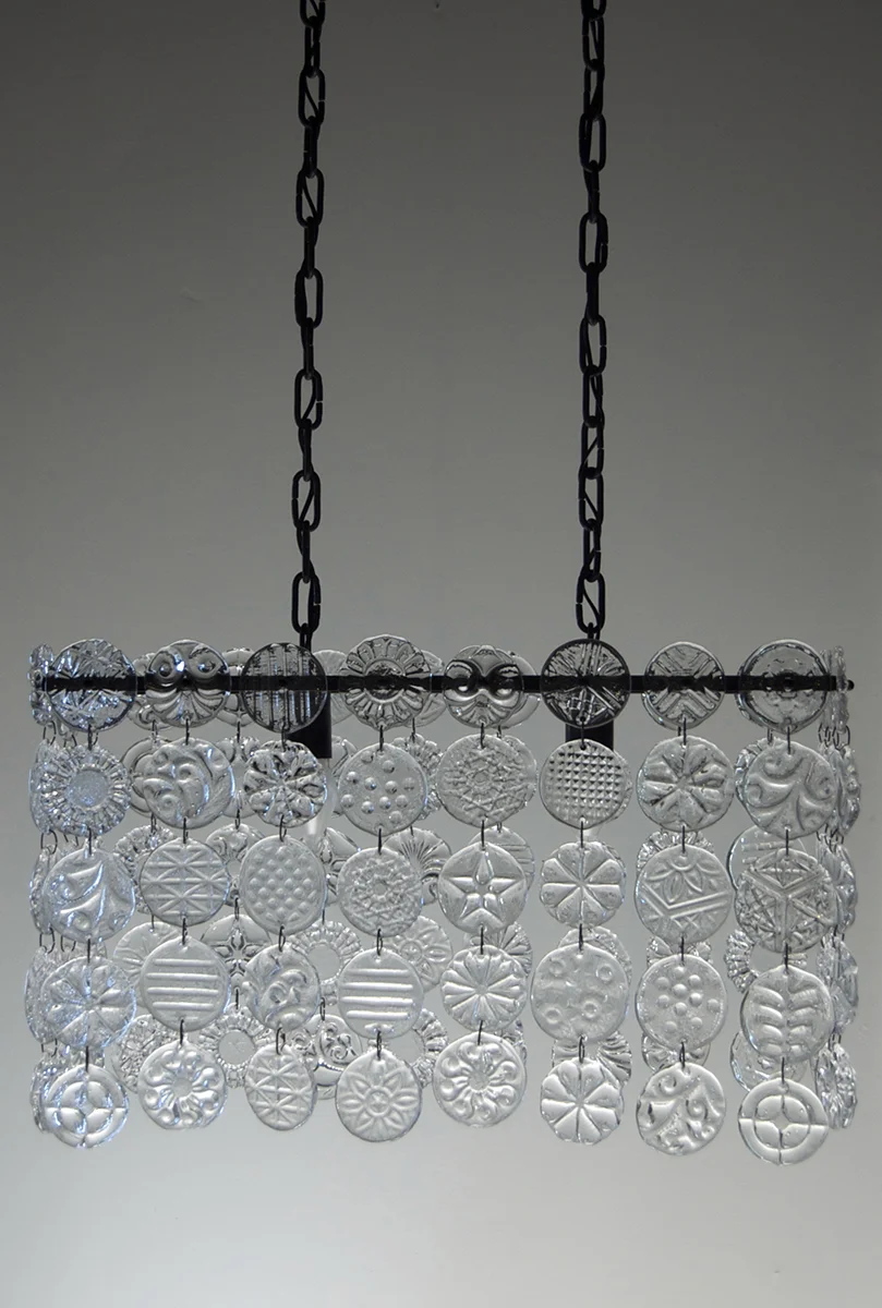 Rectangluar Pressed Glass Chandelier