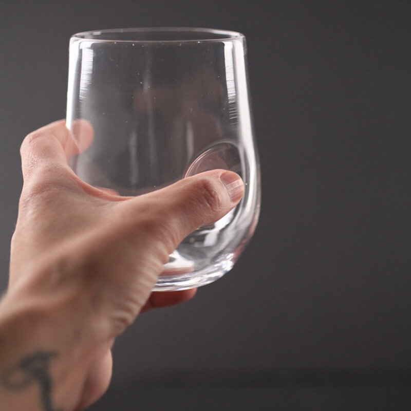 Thumbprint Stemless Wine Glass by Michael Krupiarz — elizabeth lyons