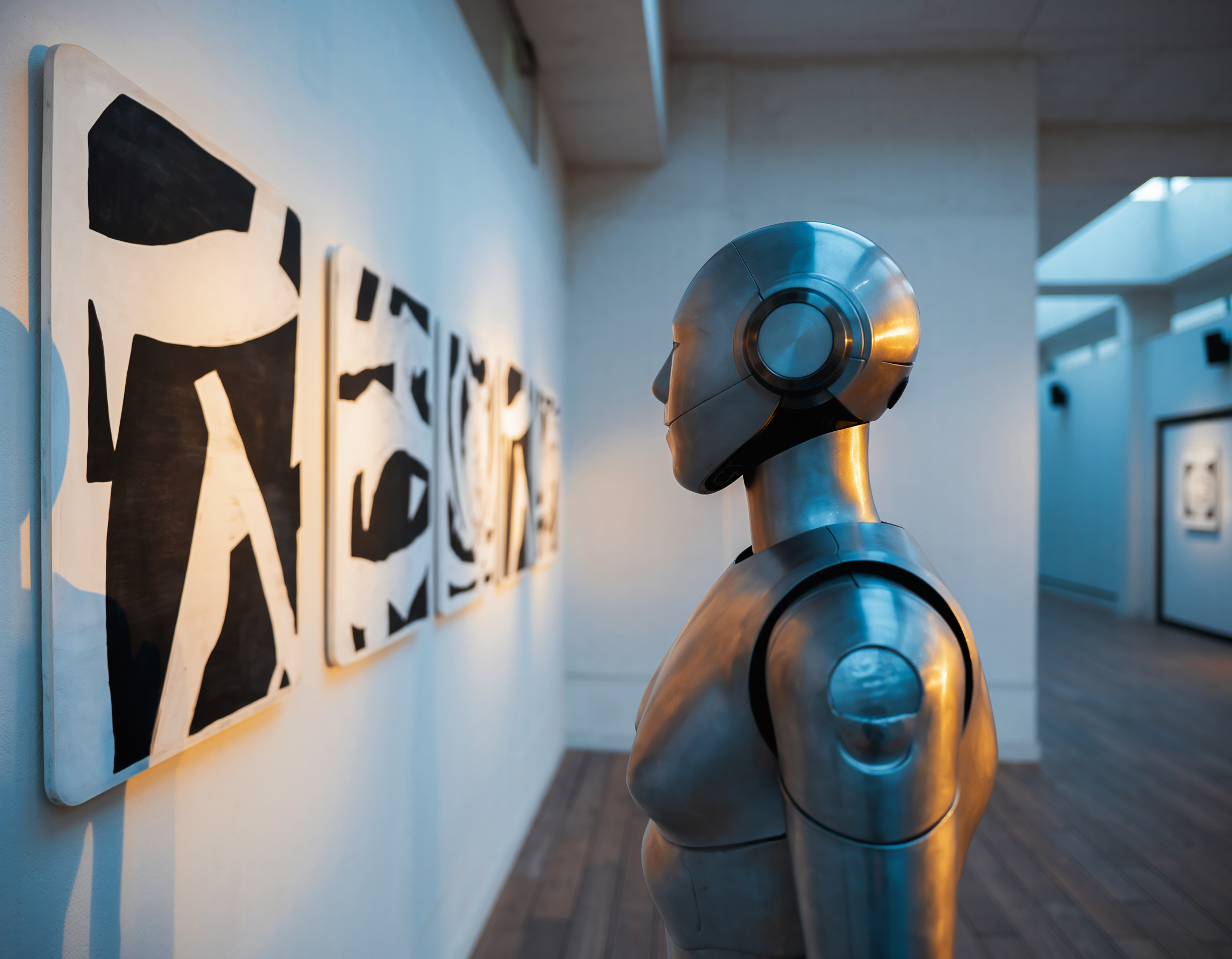 Robot in art gallery