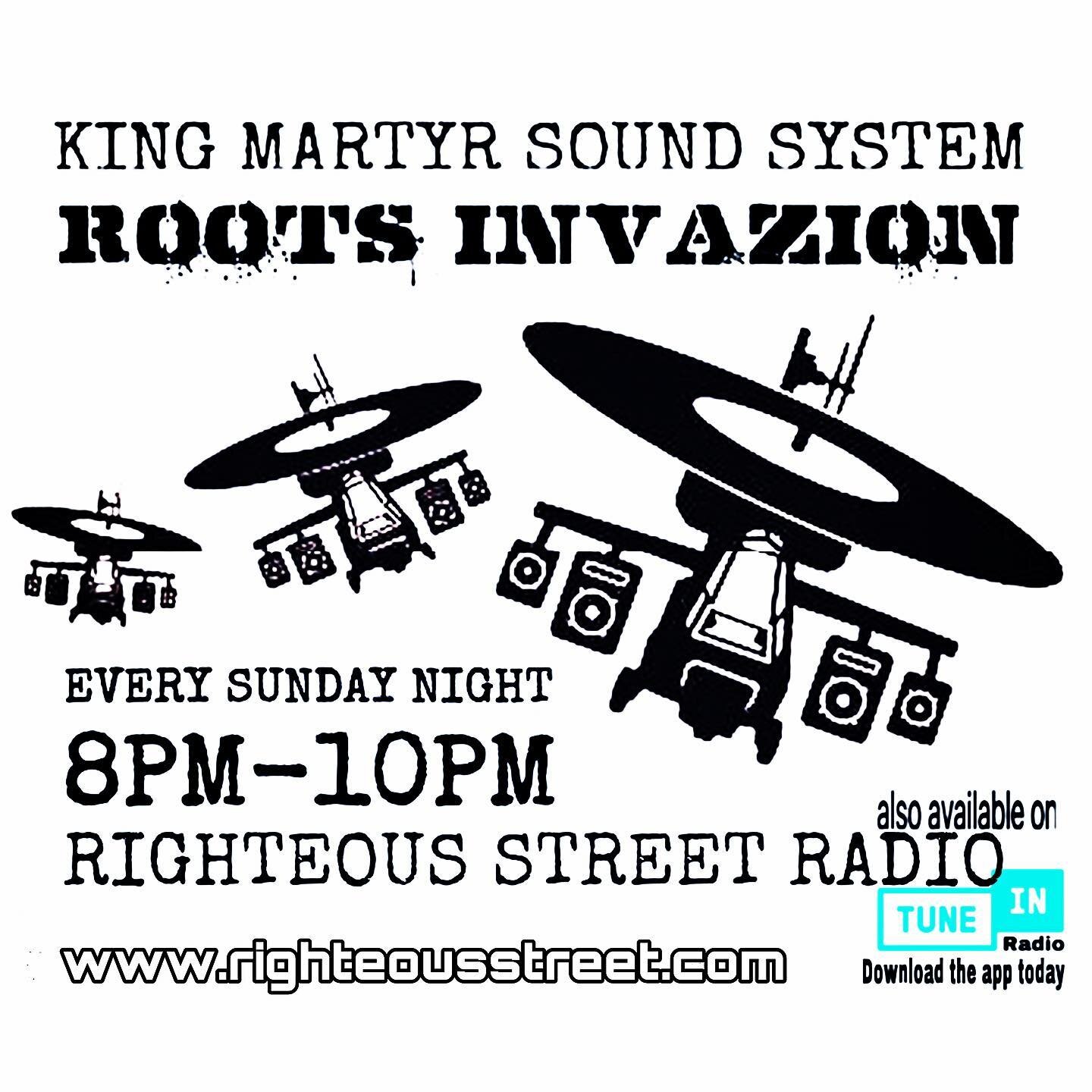 I'm listening to The Roots Invazion with King Martyr Sound System 8pm-10pm pacific on Righteous Street Radio on @TuneIn. #NowPlaying #righteousstreetdotcom #righteousstreetselections LINK IN BIO