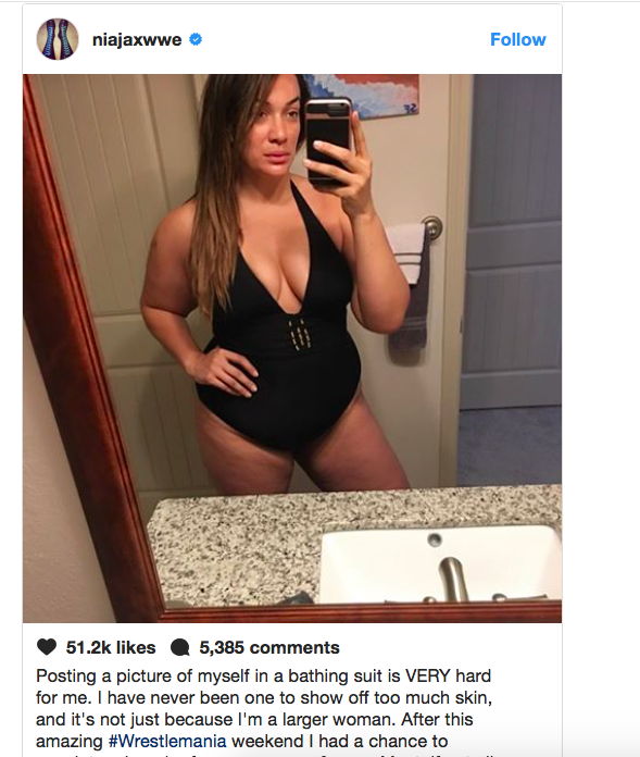 WWE star Nia Jax posts swimsuit selfie to promote body positivity — SWIM  WEEK CALENDAR