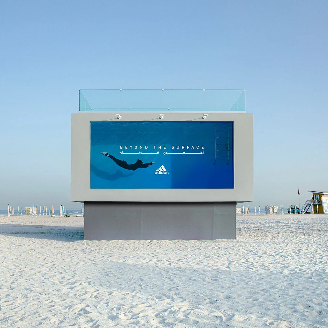 Adidas Made a 'Swimmable Billboard' on a Beach in Dubai