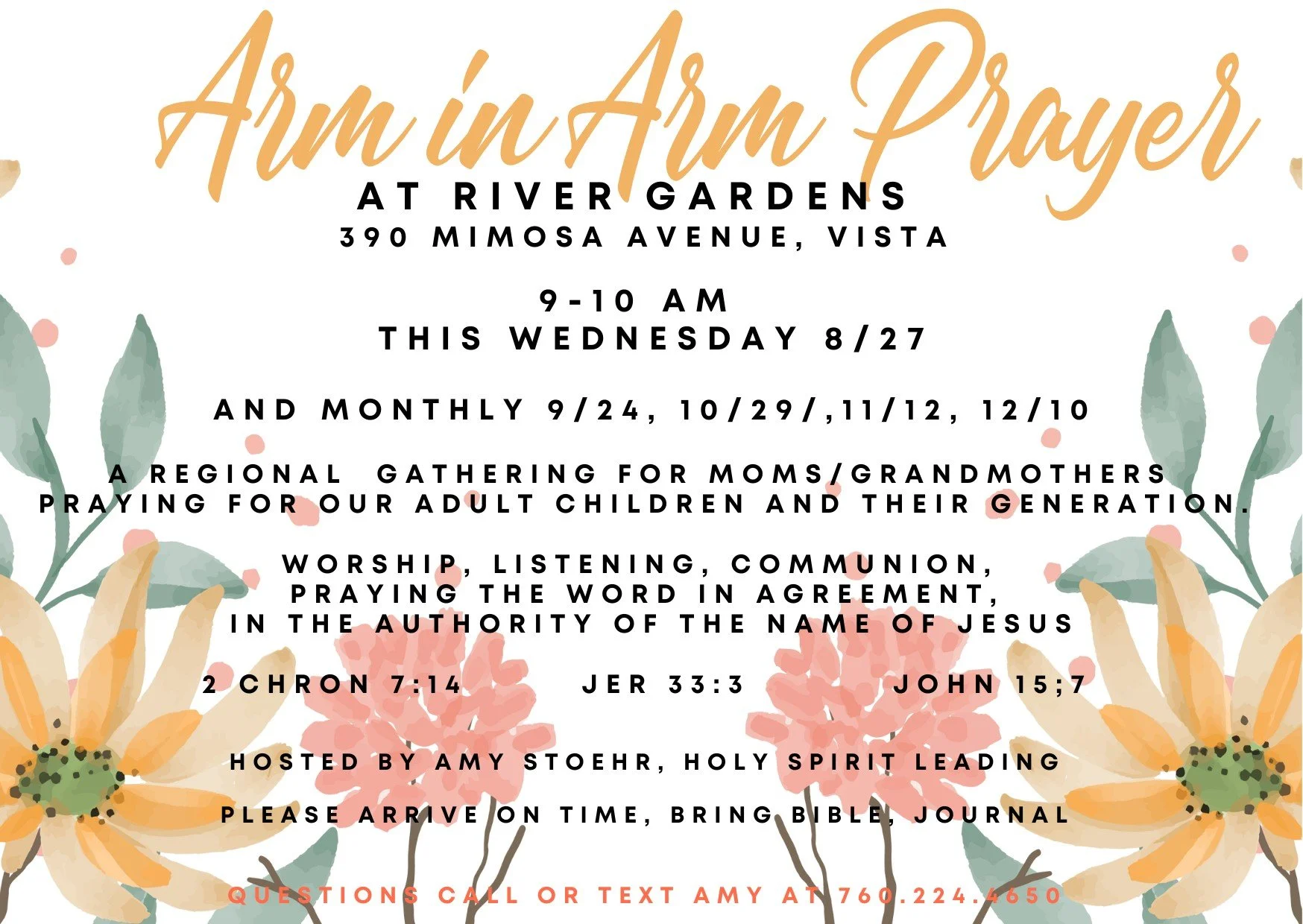 Mother's/ Grandmother's Monthly Arm in Arm Prayer For Our Adult Children (Copy)