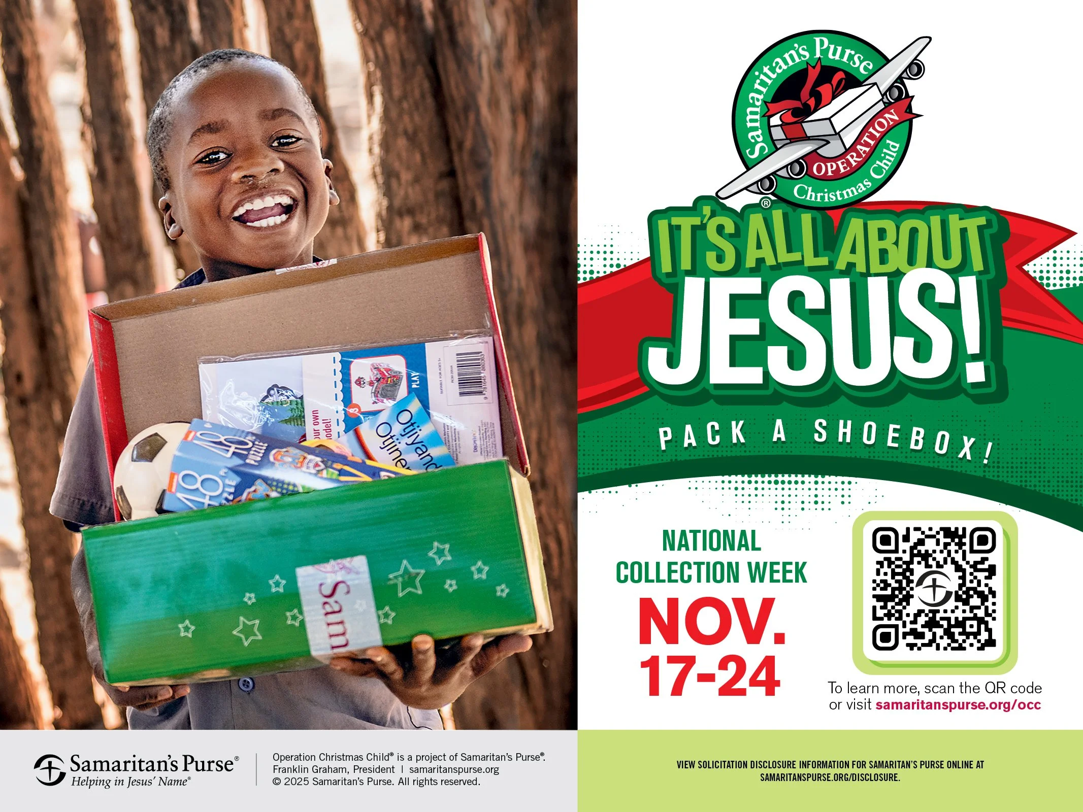 Operation Christmas Child Shoebox Collection Week - November 17-24, 2025