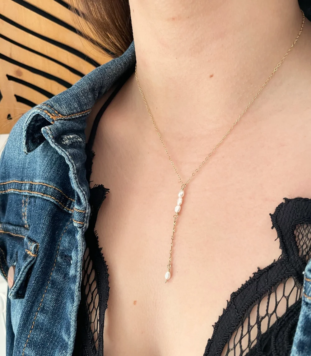 Single Pearl Necklace — Quinn Sharp Jewelry Designs