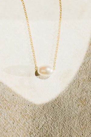 ネックレス・ペンダント The One Pearl Necklace Single Pearl Threader Necklace — Quinn Sharp Jewelry Designs
