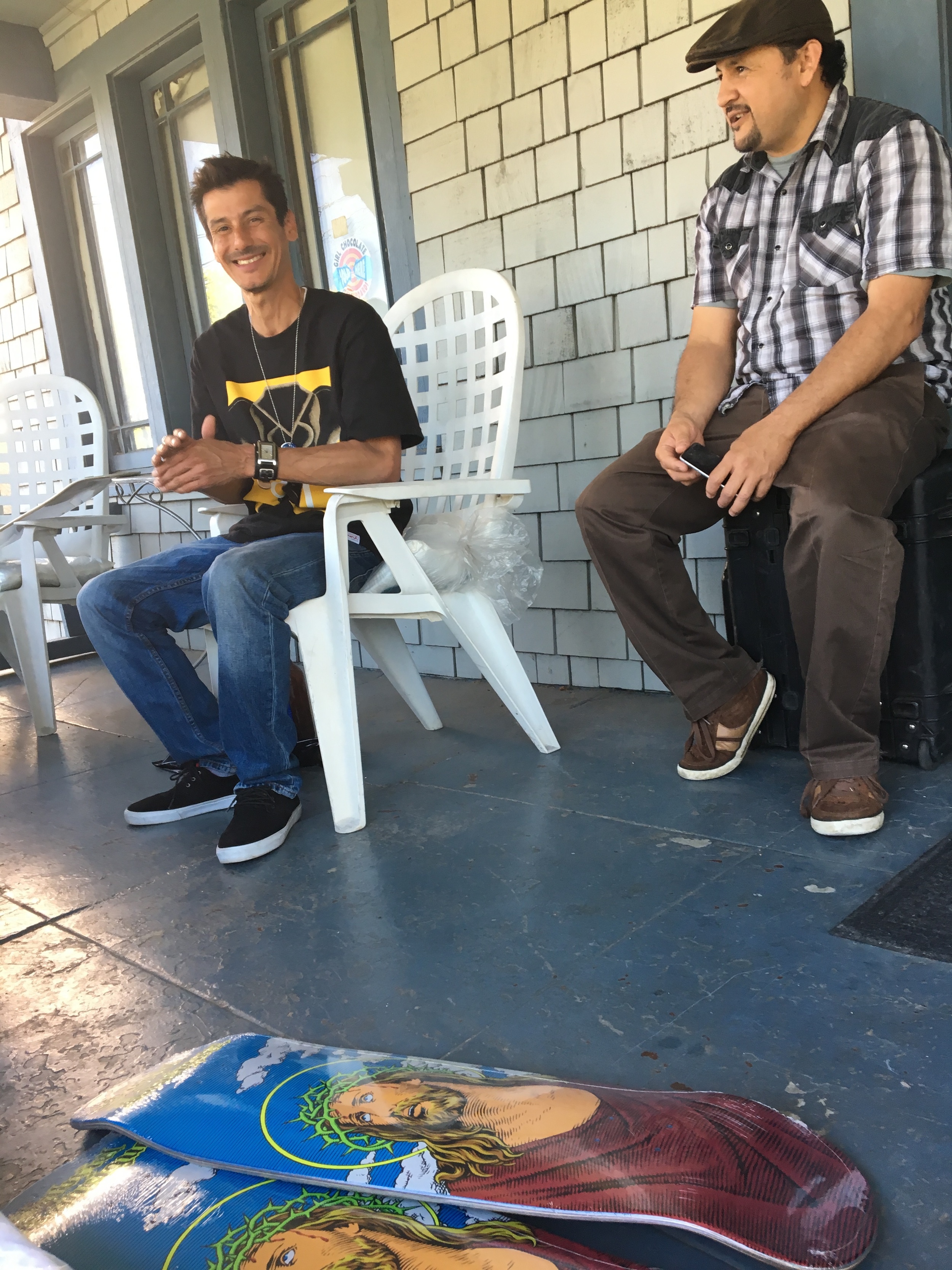 Gabriel Rodriguez and Soc Leal Reminiscing and catching up while working on the dwindle heritage collection
