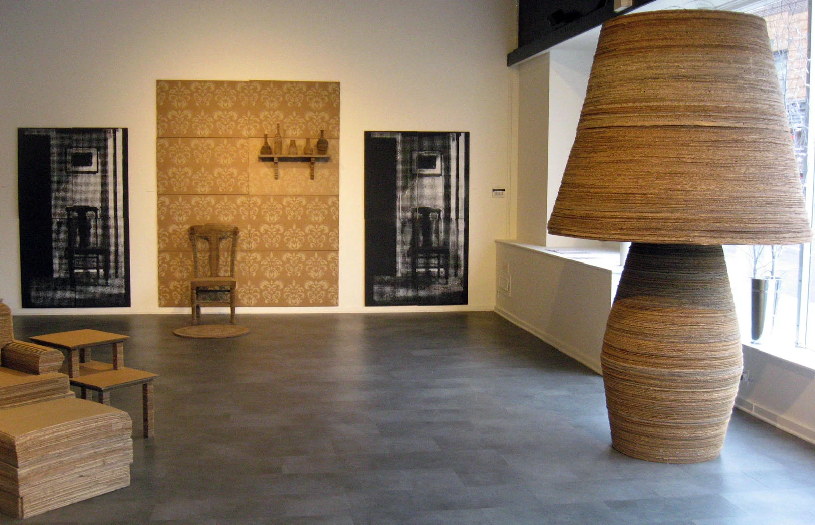  Empty Spaces/Fear Nothing, 2017, an installation at Five Points Gallery, Torrington, Connecticut. Sitting Room and Lamp. 