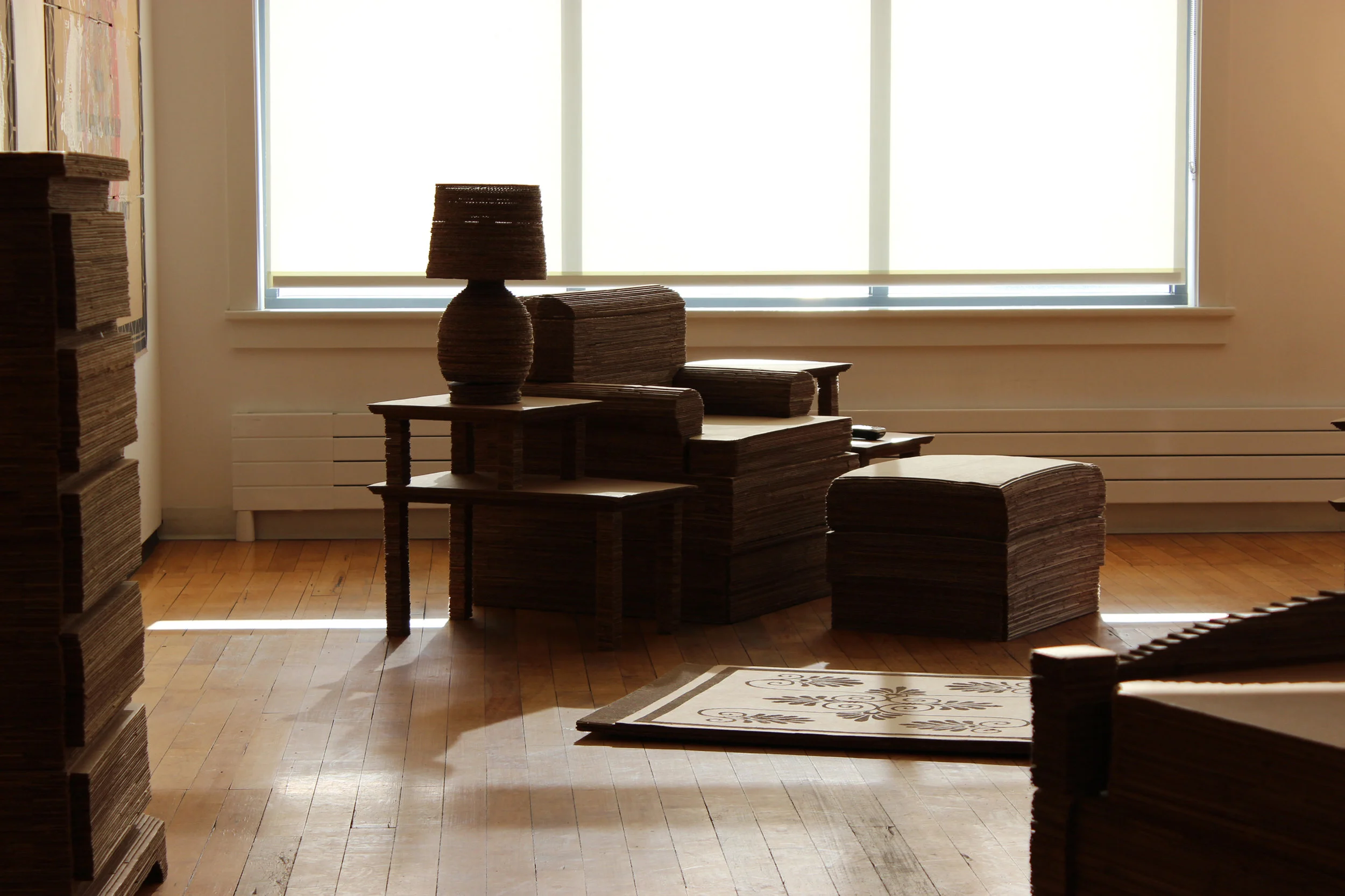 Living Room ensemble as a part of the installation The Late, Late Show at Alliance for the Visual Arts, Lebanon, New Hampshire.