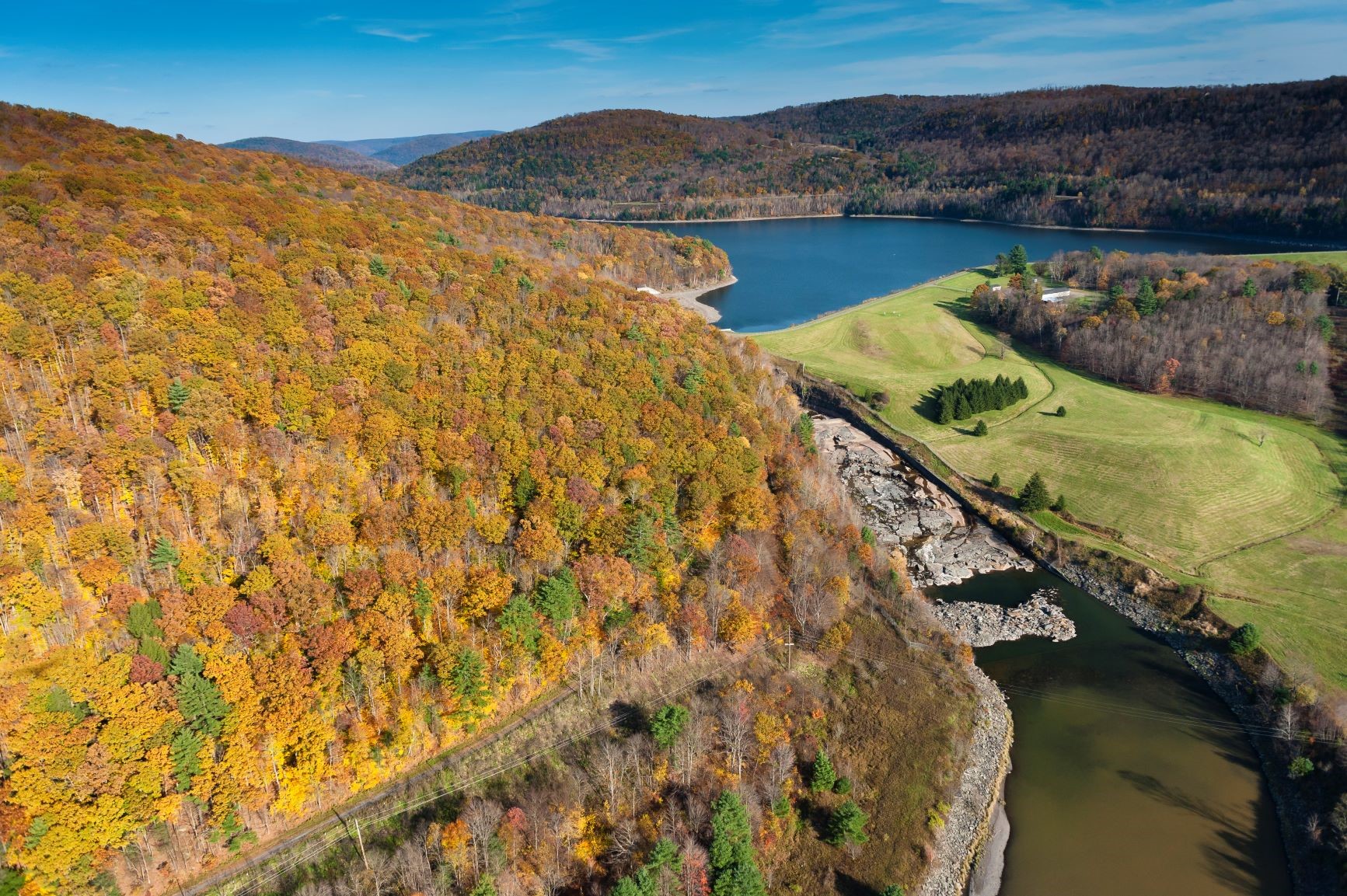 Photo credit: Garth Lenz. View of the Pepacton Reservoir, the beginning of the Upper Delaware River Tailwaters