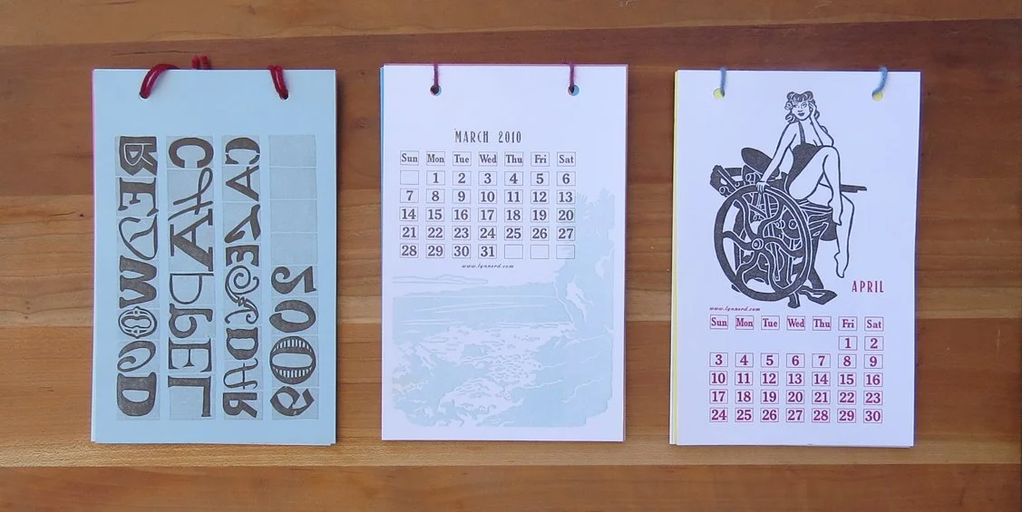 Redwood Chappel calendar pages 2009, 2010, 2011