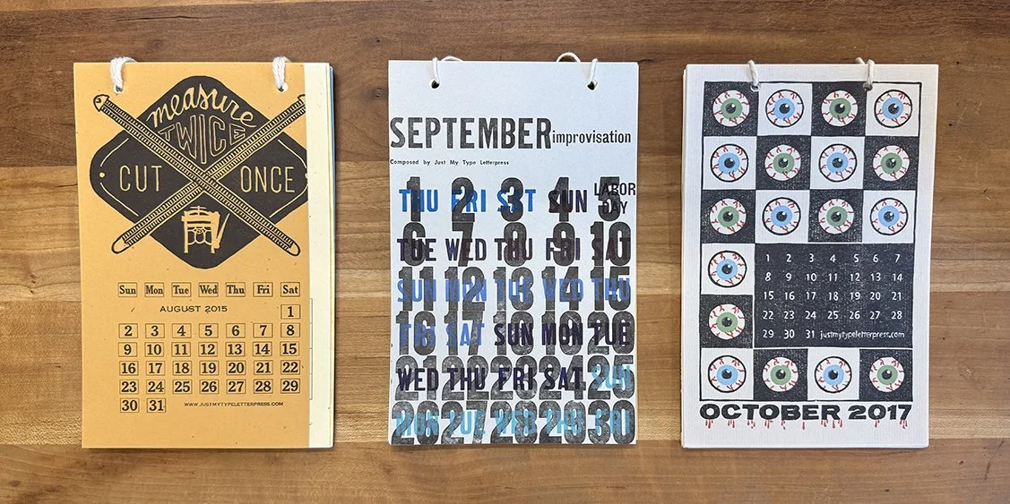 Redwood Chappel calendar pages 2015, 2016, 2017