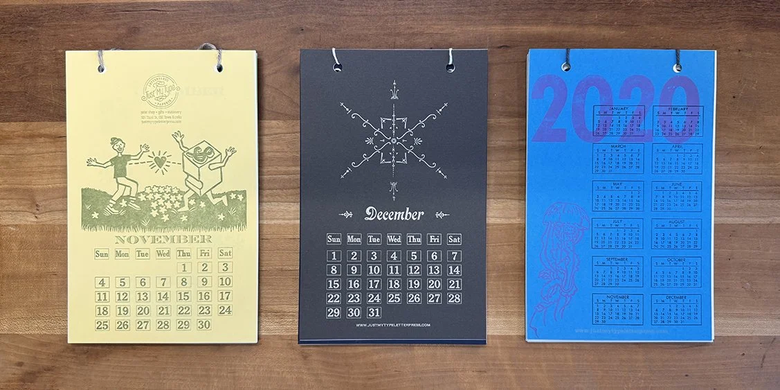 Redwood Chappel calendar pages 2018, 2019, 2020