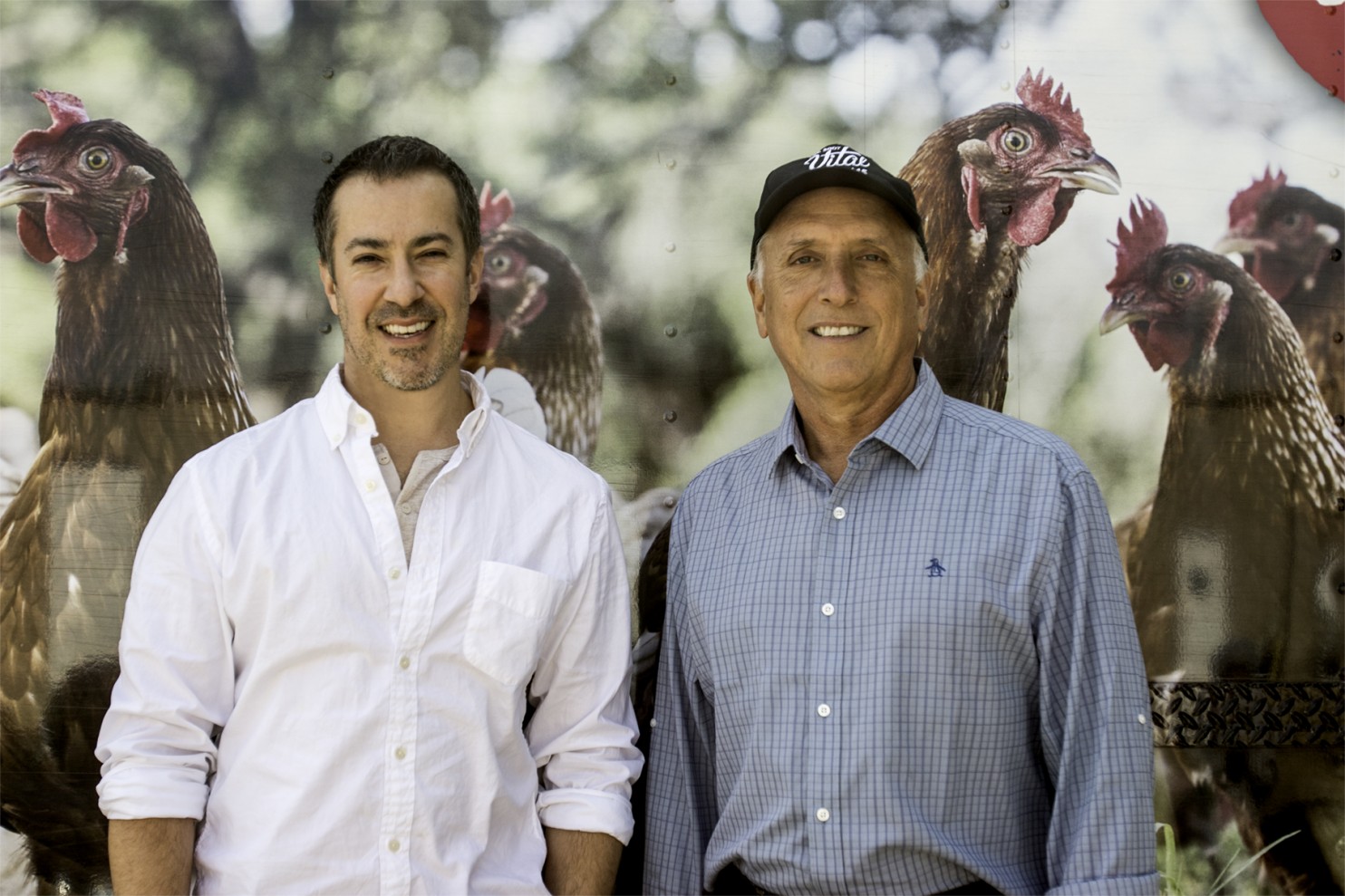 Jason Jones, at left, is the president of Vital Farms and Matt O’Hayer is the founder and chief executive. (Dan Brooks/From Vital Farms)