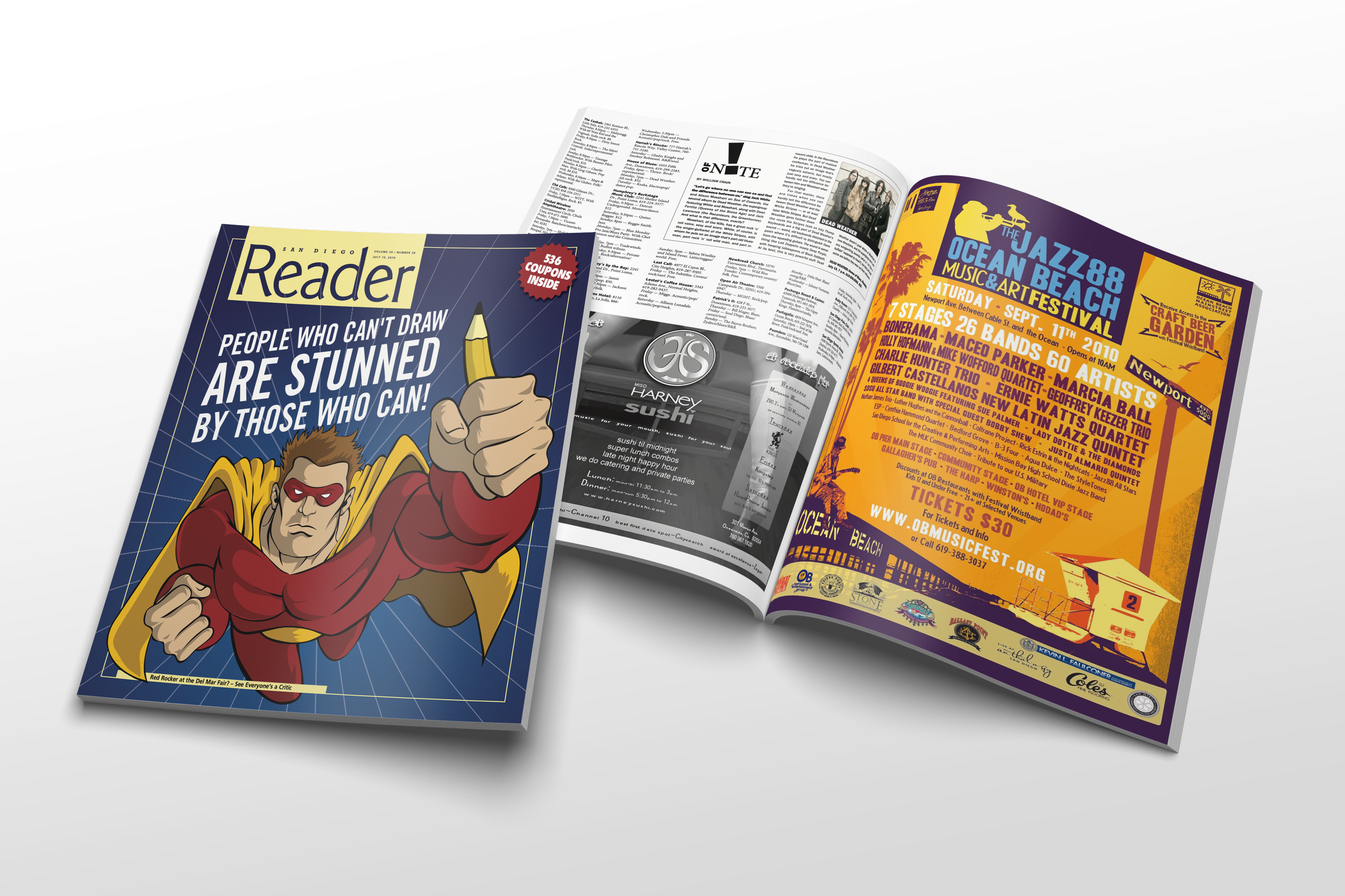 The Jazz 88 Ocean Beach Music and Arts Festival Magazine Ad San Diego Reader