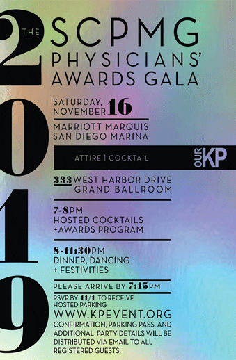 The SCPMG Physicians Awards Gala 2019 Invite