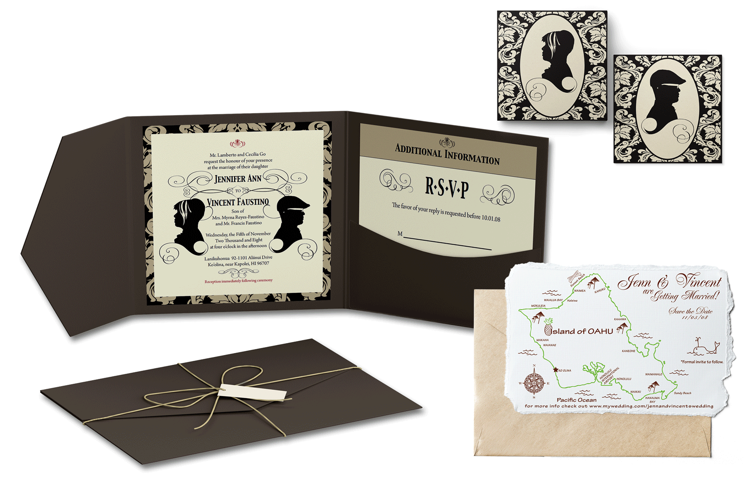 Islands Theme Wedding Invite Package
