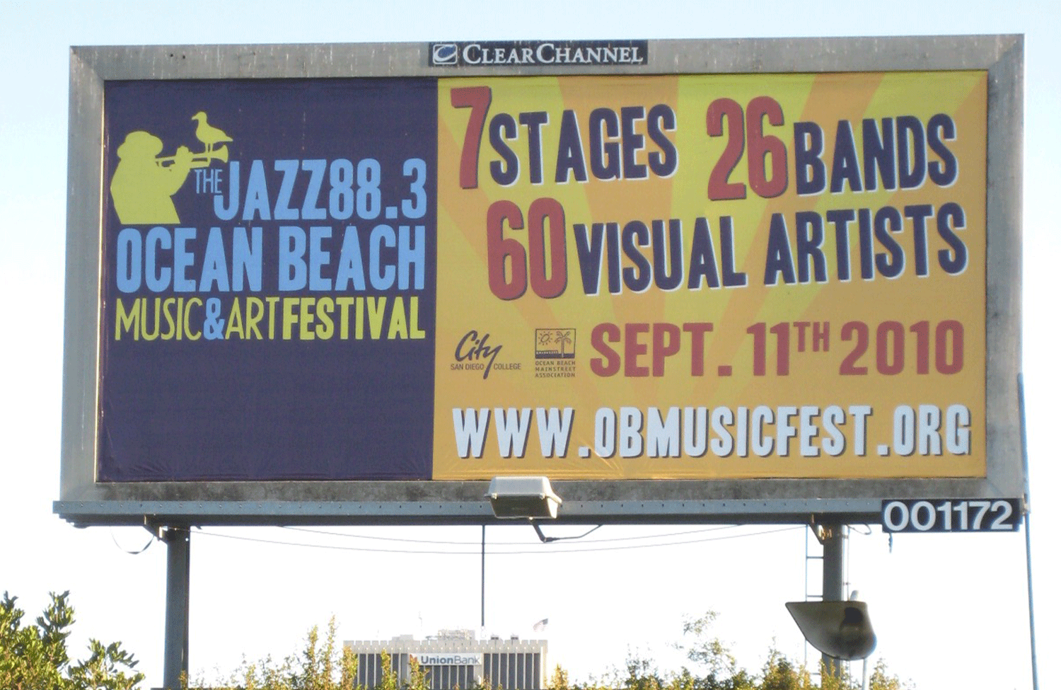 The Jazz88 Ocean Beach Music and Arts Festival Billboard Downtown San Diego 2010