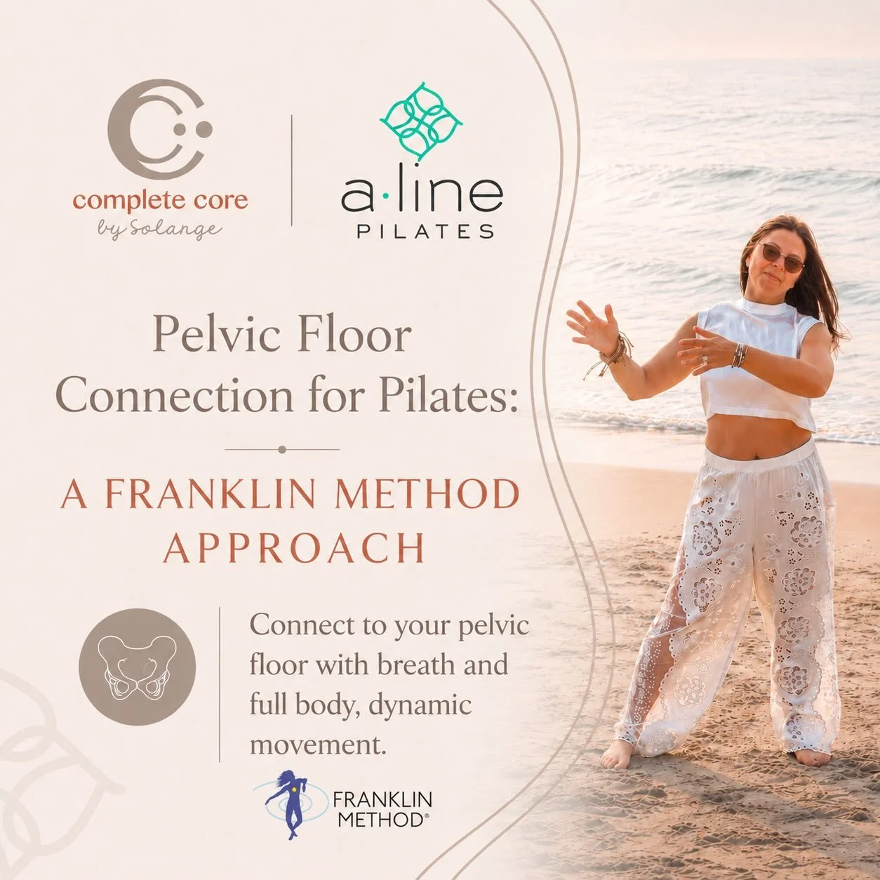 Join me for Pelvic Floor Connection for Pilates on Wednesday, September 30th, 3-6PM at A-Line Pilates!!✨✨We will use the Franklin Method principles as we embody the design and function of the pelvic floor as it works as part of a system when we breat