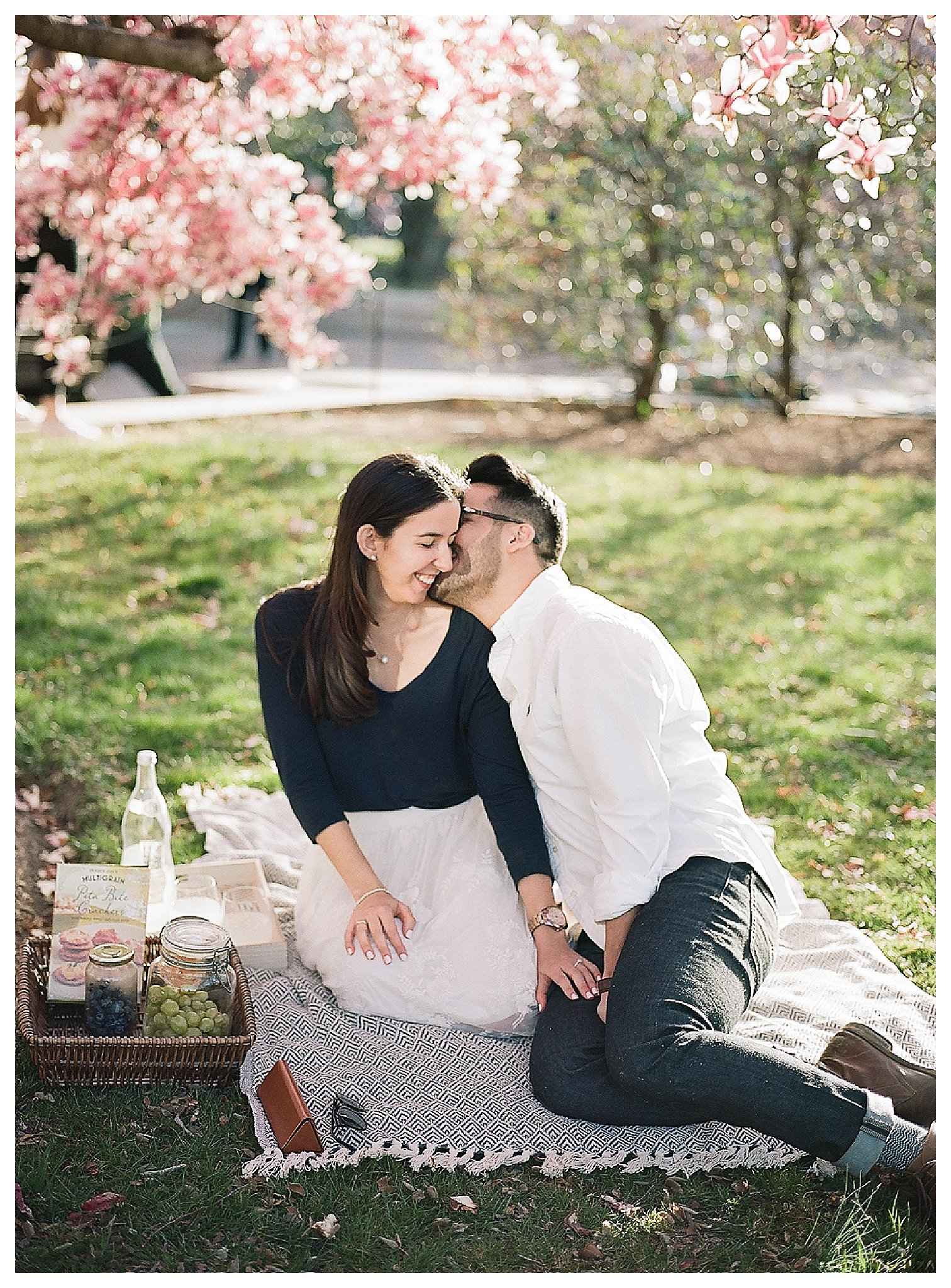 Cherry Blossom Engagement Photos Virginia Wedding Photographer Andrea Rodway Photography