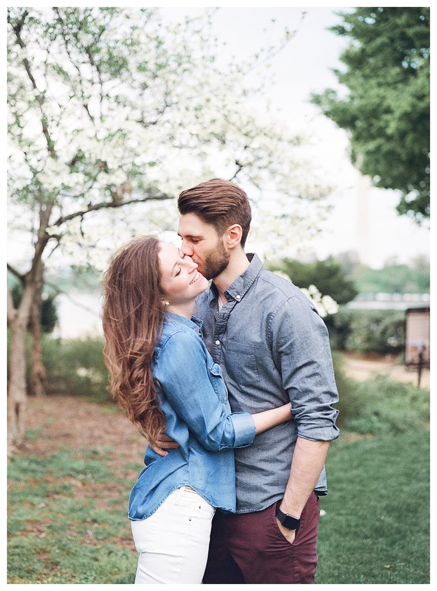 Cherry Blossom Engagement Photos Virginia Wedding Photographer Andrea Rodway Photography
