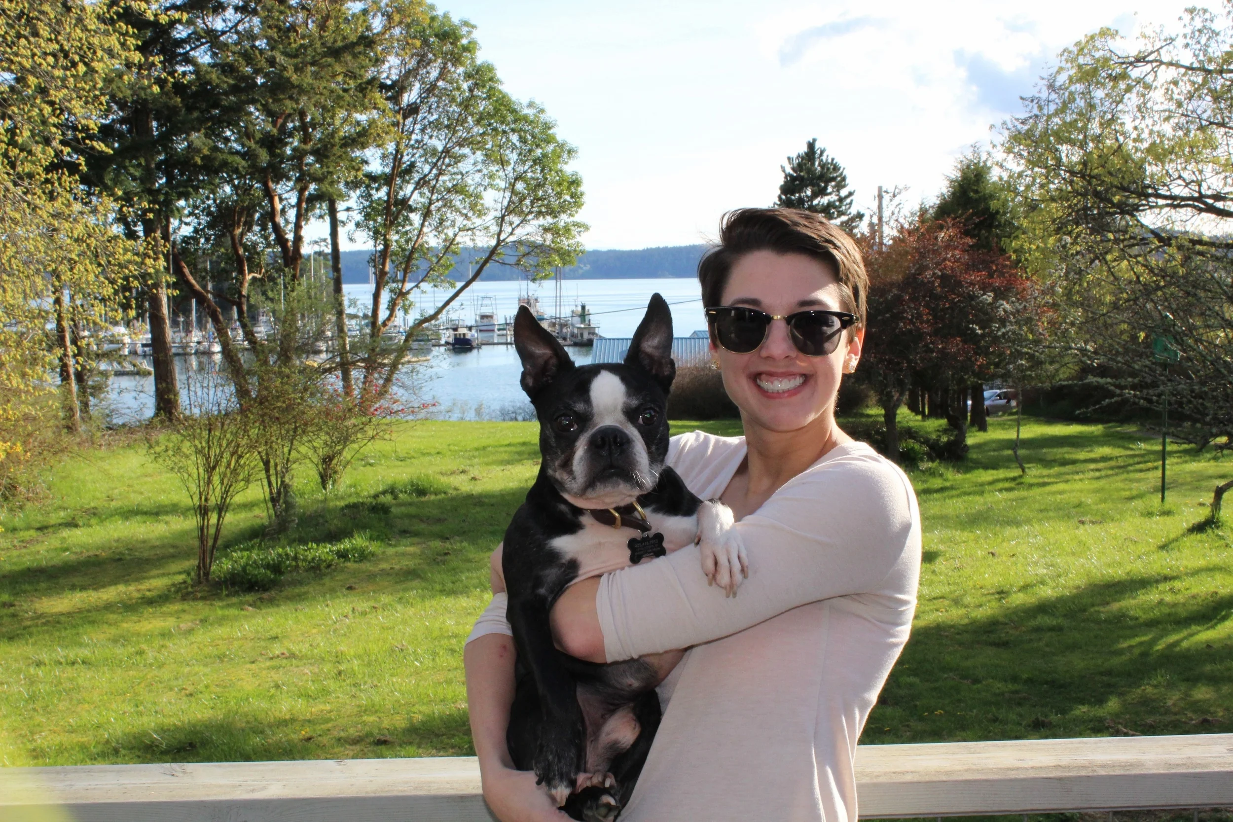 The bride to be Mary & her dog Butters. 