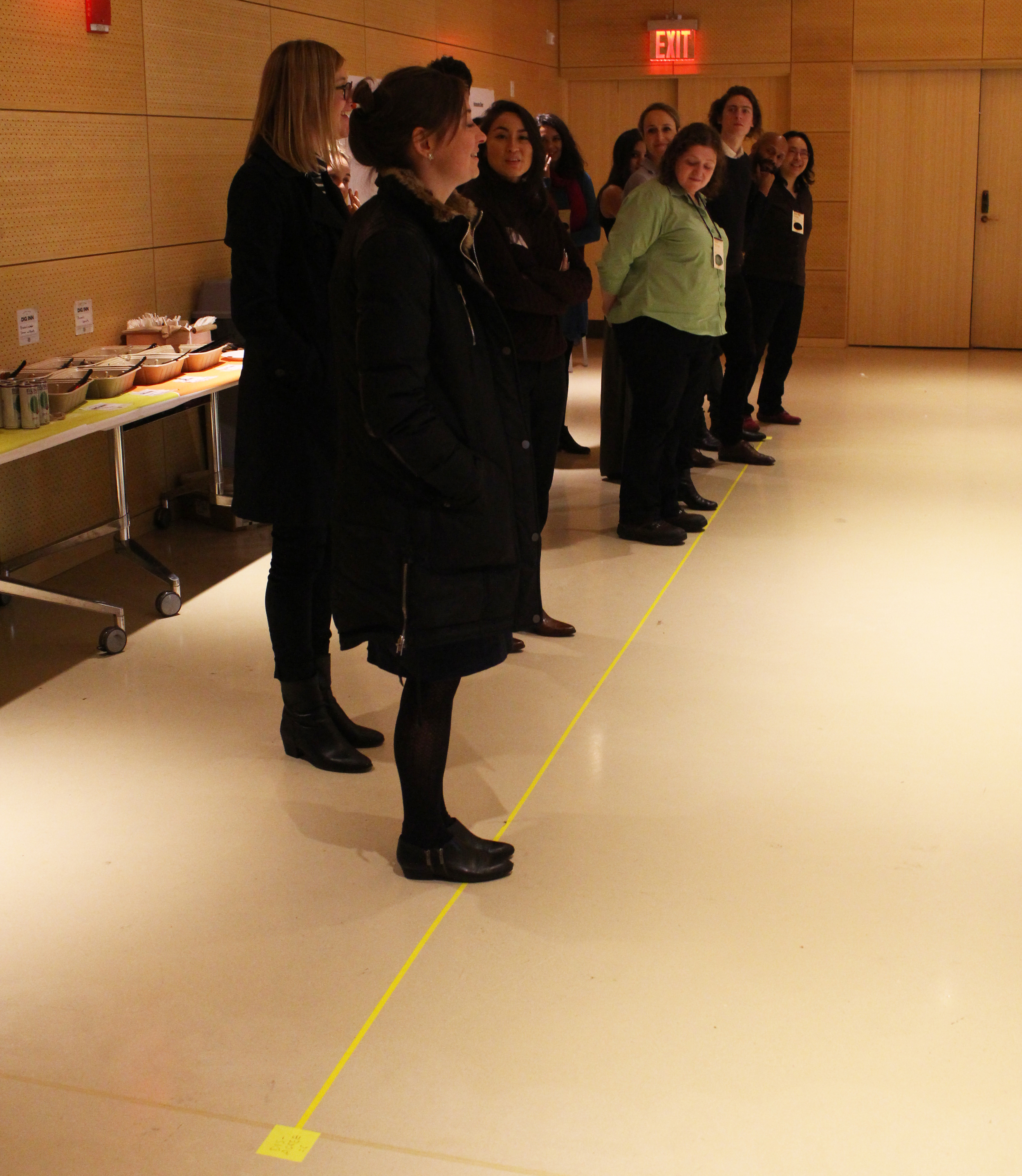 Fig.3: participants position themselves on a line (from completely agree to disagree) in regards to statements we propose on capacity building & social innovation
