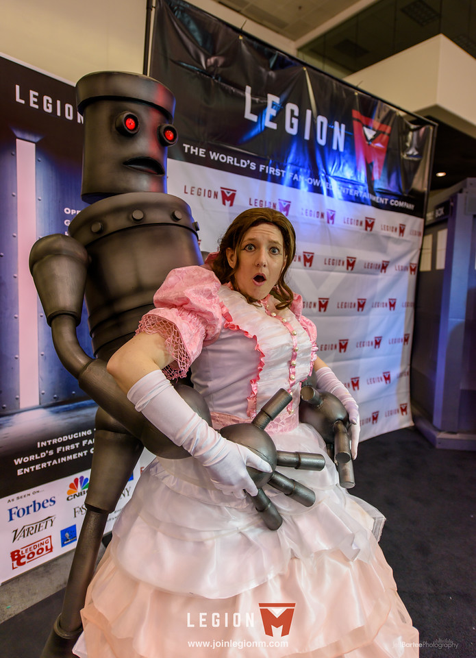 The humping robot was busy. He spent all weekend posing for slightly provocative pictures with the ladies...