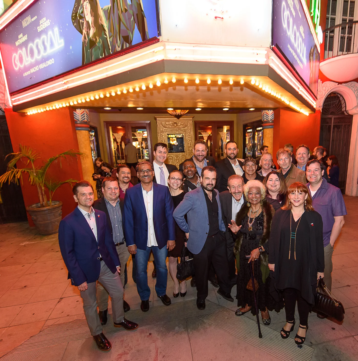Legion M members with Nichelle Nichols and COLOSSAL Director/Writer Nacho Vigalondo
