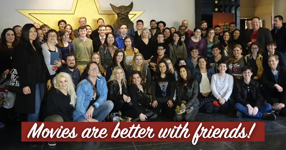 Meetups can be as small as a group of friends, or large enough to fill en entire theater!