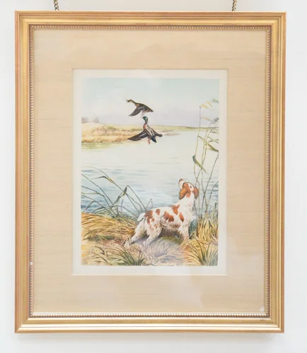 Signed Boris Riab Brittany Spaniel Lithograph