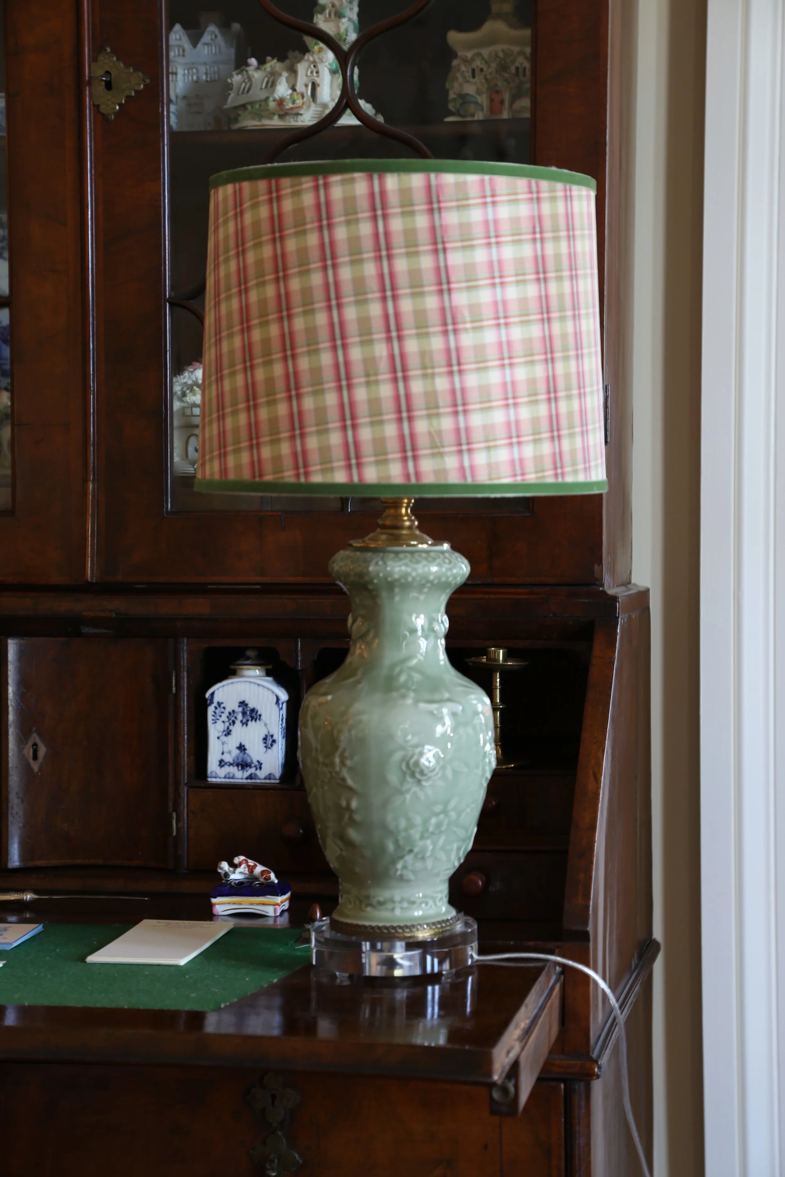 Chinese Celadon Green Vase Lamp