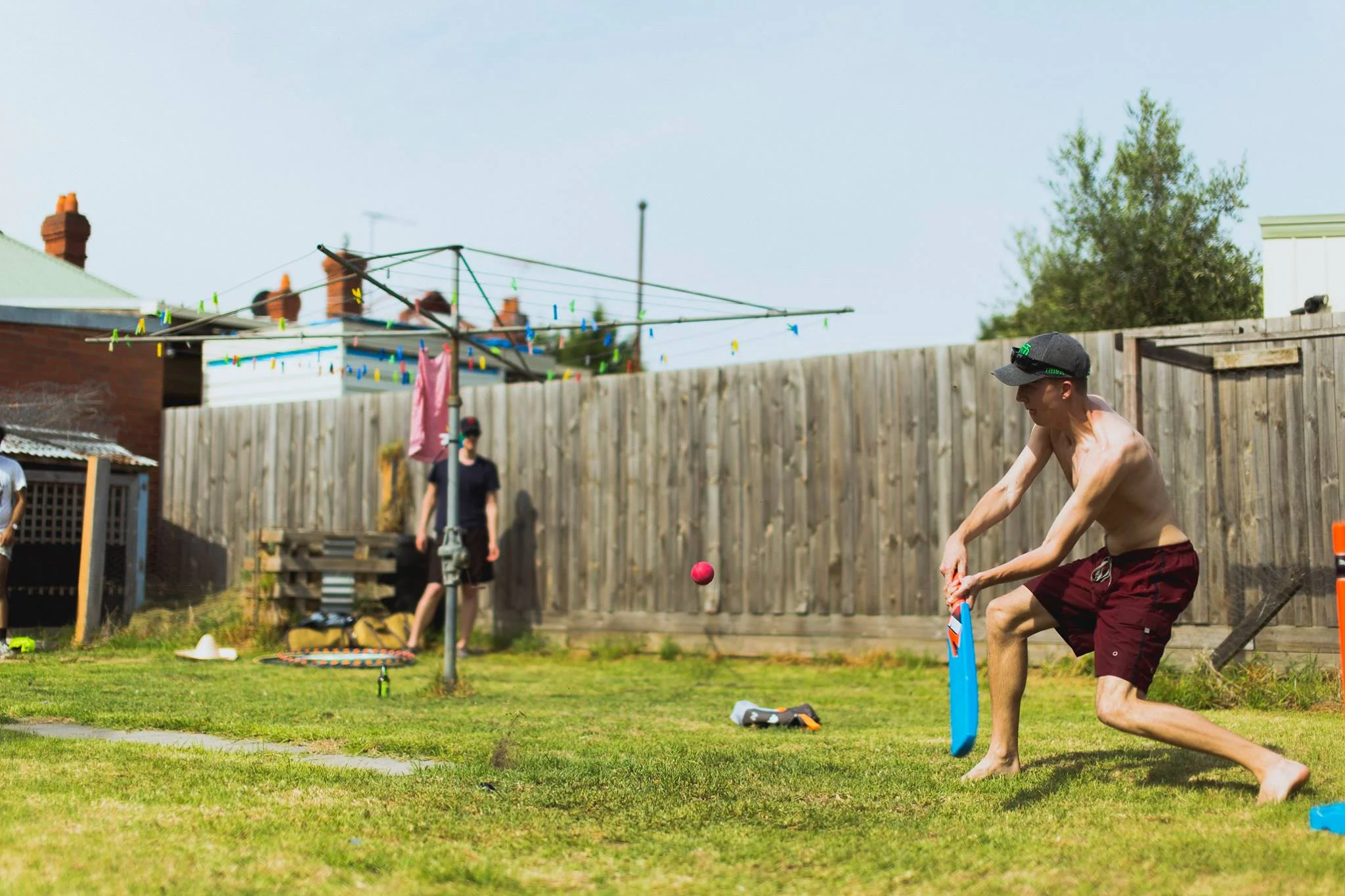  Learning to play cricket. 