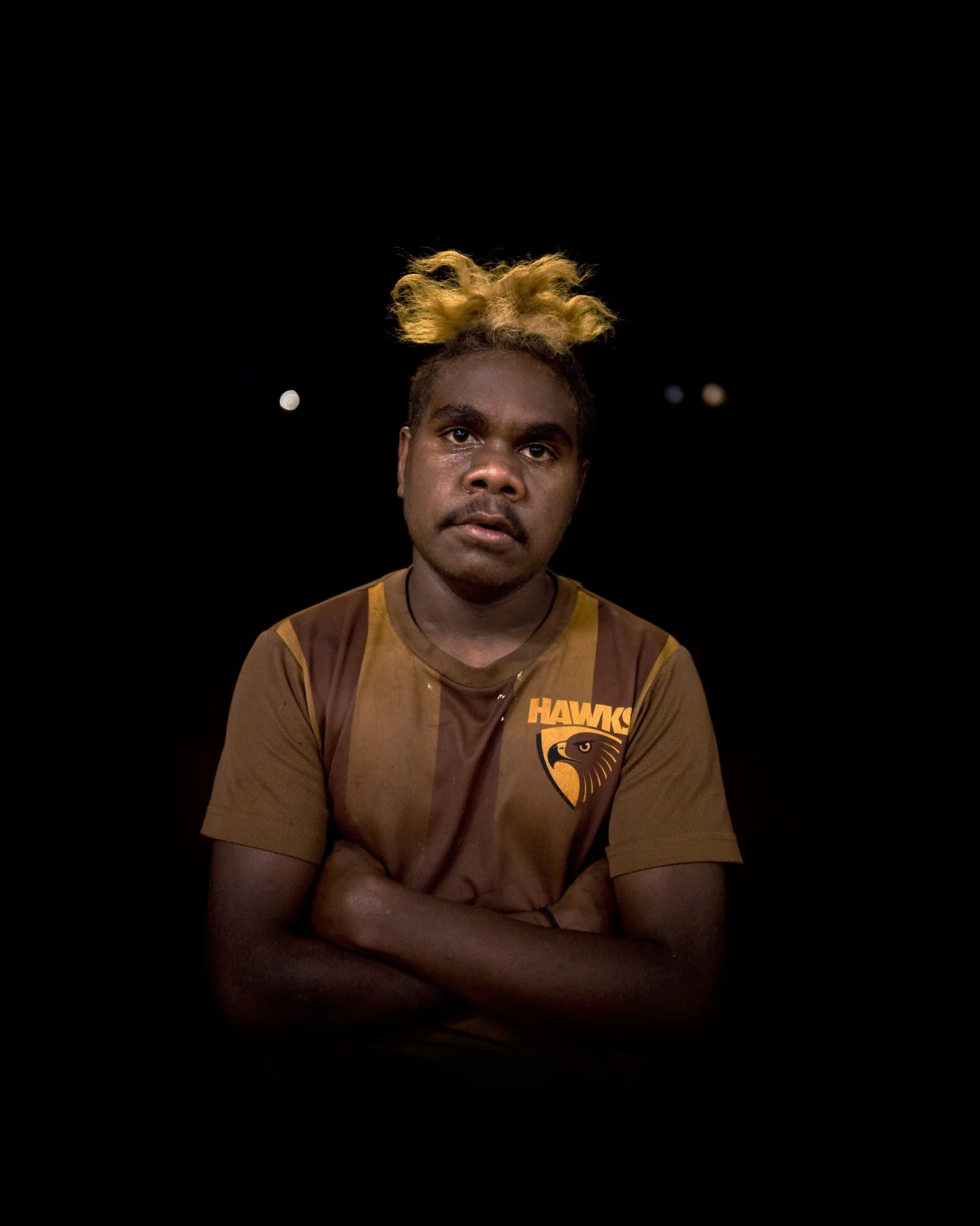 'Nyirripi Boy With Hawks T-shirt'