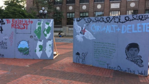 SAFE’s “apartheid wall” at the University of Michigan. Photo: Twitter.