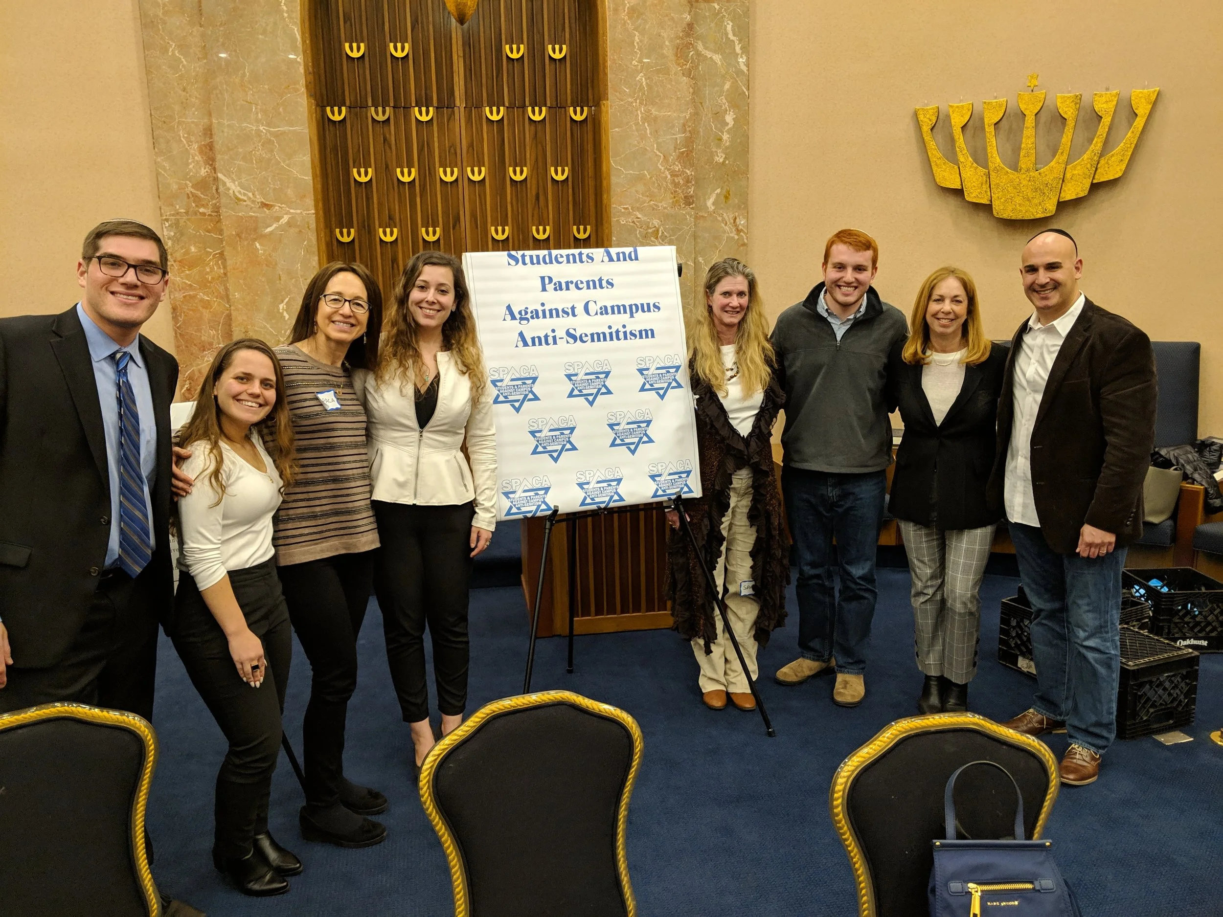 From left to right: Rabbi Jack Dermer, Ofir Dayan, Shoshana Bederman, Dalia Zahger, Tamar Ben-Simon, Joshua Yoni Nirenberg, Sharon Freudenstein, Ammer Benno