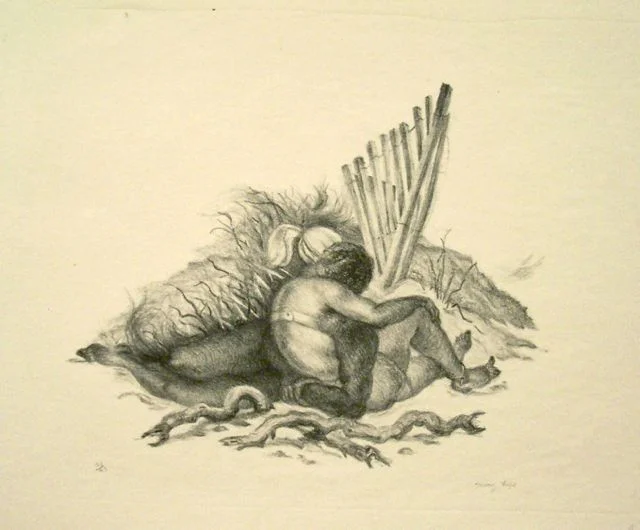 From Susan Teller Gallery, Mary Fife, Forbidden Love, 1935, lithograph